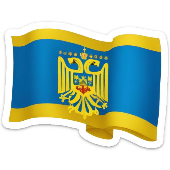 flag of Ukraine with the coat of arms of Ukraine   sticker