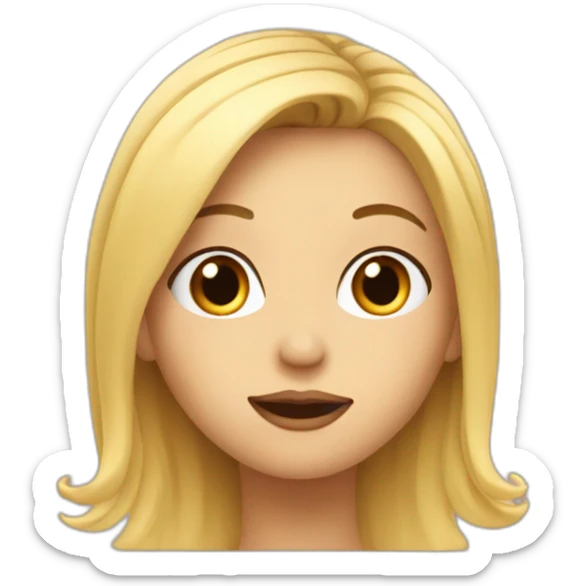 Blonde with hair parted in the middle blowing a kiss sticker