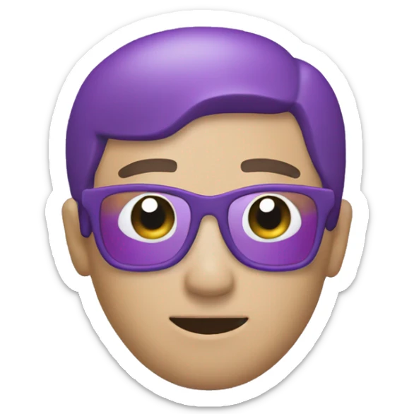 Professional Video Editor Emoji, minimalist, purple, futuristic, icon depicting a non-existent animal sticker