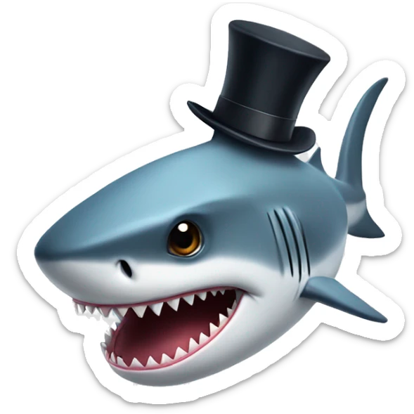 shark with tophat sticker