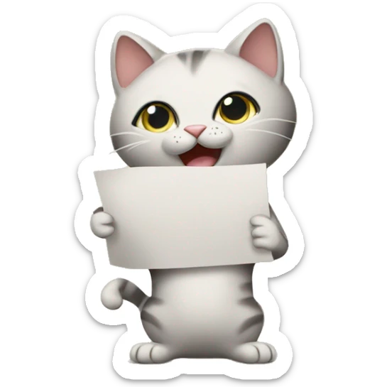 a cat holding a piece of paper that says anua sticker