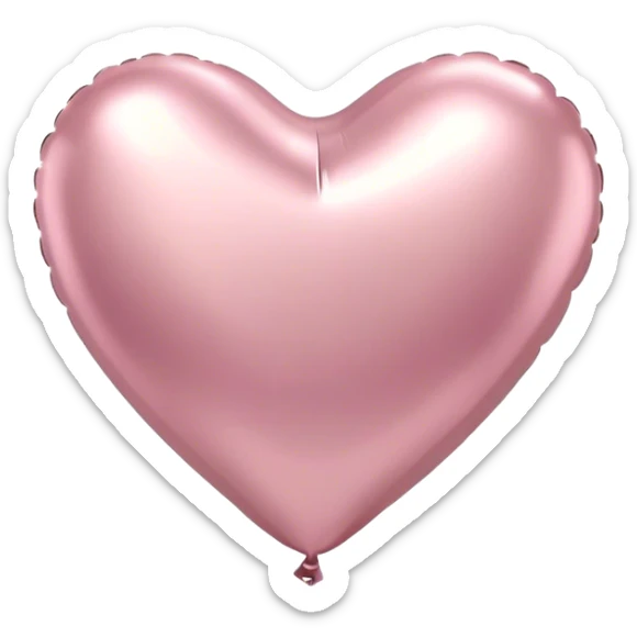 beautiful aesthetic realistic metallic heart-shaped balloons in pale pink color  sticker