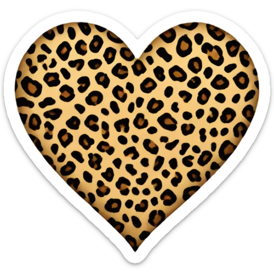 Leopard print heart sticker