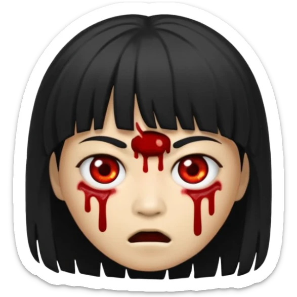 faz um memoji de zoombi igual a mim sou asiatico cabelo preto tipo franja  sticker