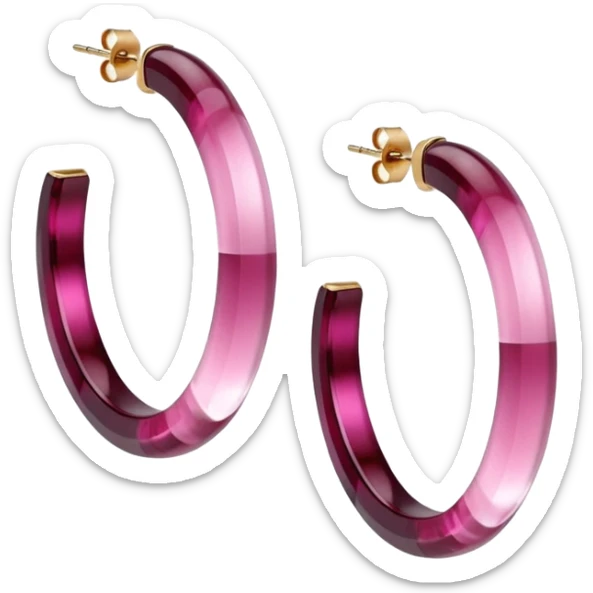  colorshifting burgundy to pink to pale pink  realistic gemstone hoop earrings
 sticker