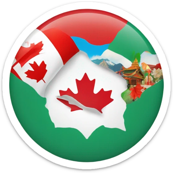Best wishes for 2025 with images of Canada and Taiwan sticker