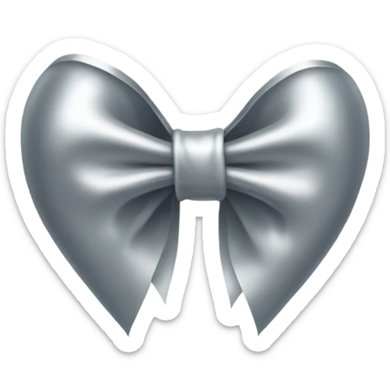 bow of a silver heart sticker