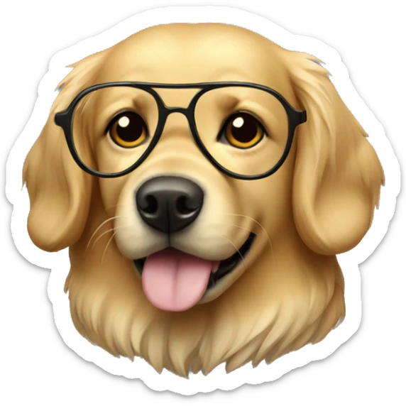 Golden retriever glasses sticker