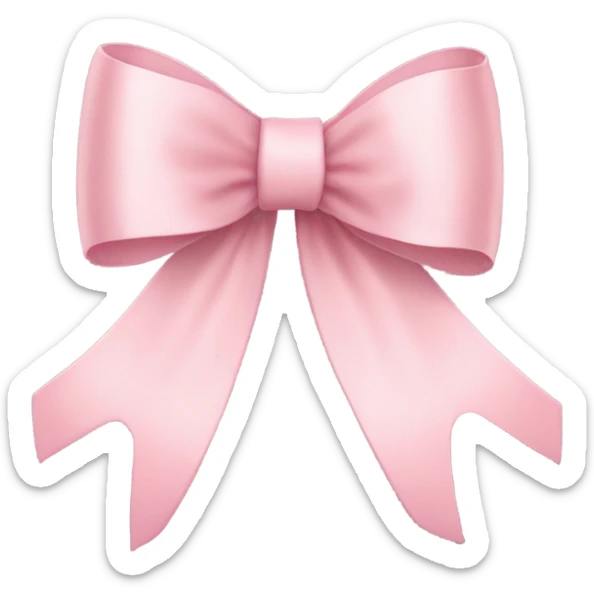 light pink ribbon bow sticker