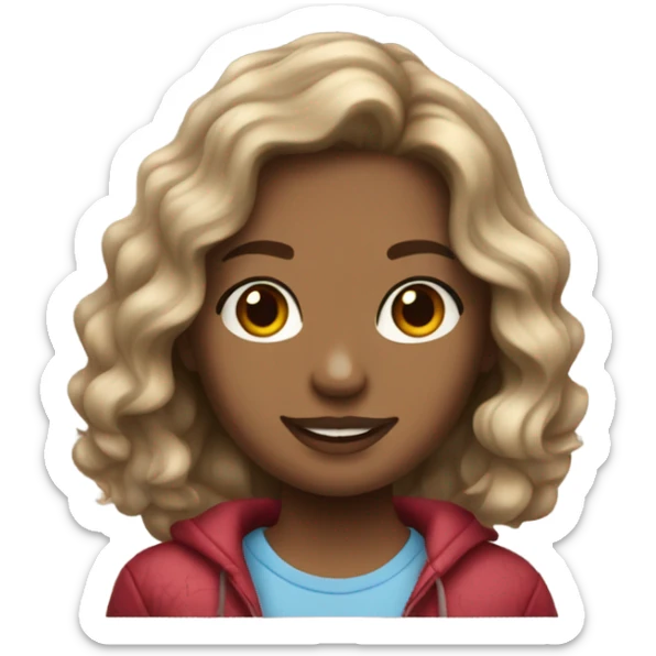 Wavy hair teenager girl with hollister clothe on sticker