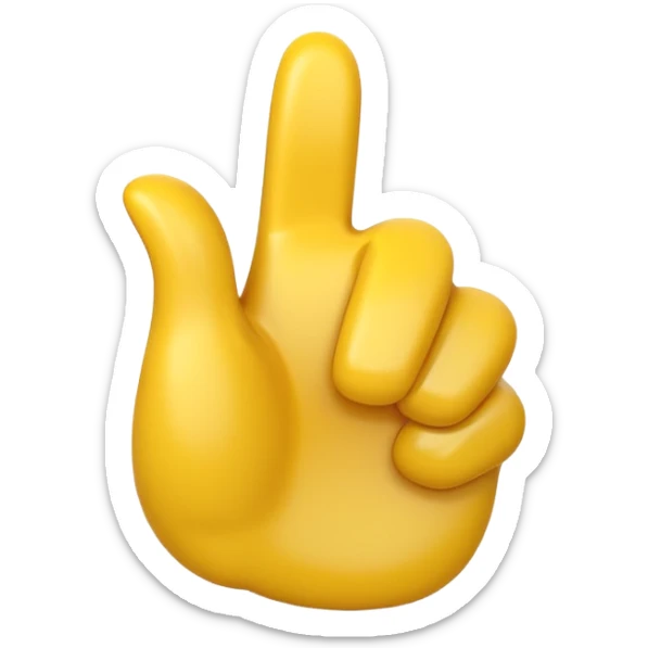 Apple-style 3D illustration of a single yellow emoji hand giving a thumbs up gesture, glossy and rounded, centered on a clean white background, soft shadow underneath, isolated and minimal design sticker