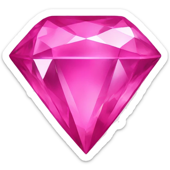 A jewel or gem emoji. Depicted in the shape of a classic diamond but in the bright pink color sticker