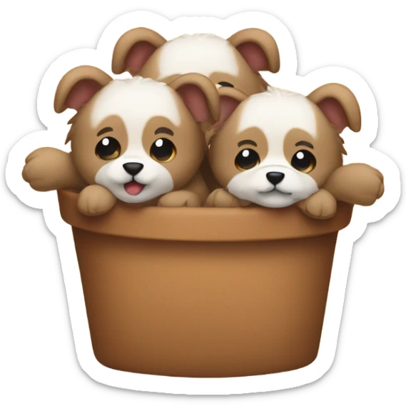 Cute puppies holding hands under a rainbow and they are wearing bear costumes  sticker