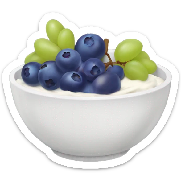 yoghurt bowl with grapes and blueberries sticker