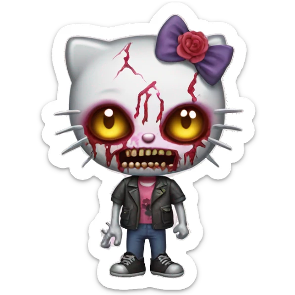 Hello kitty zombie sticker