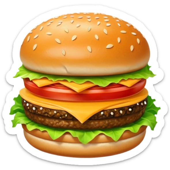 hamburger 2d art style sticker