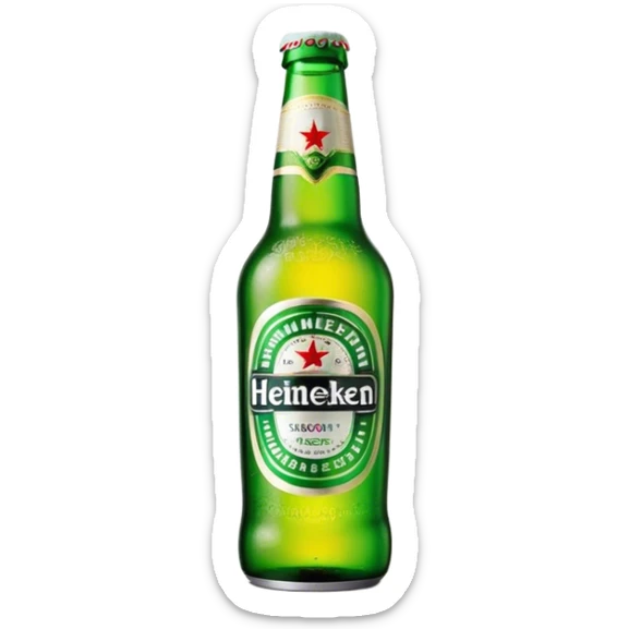 Cinematic Realistic Heineken Pop Culture Emoji, showcasing an iconic beer moment rendered with crisp textures and vibrant, energetic lighting. sticker