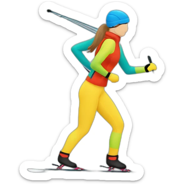 cross country skier vasaloppet palm tress on dress sticker