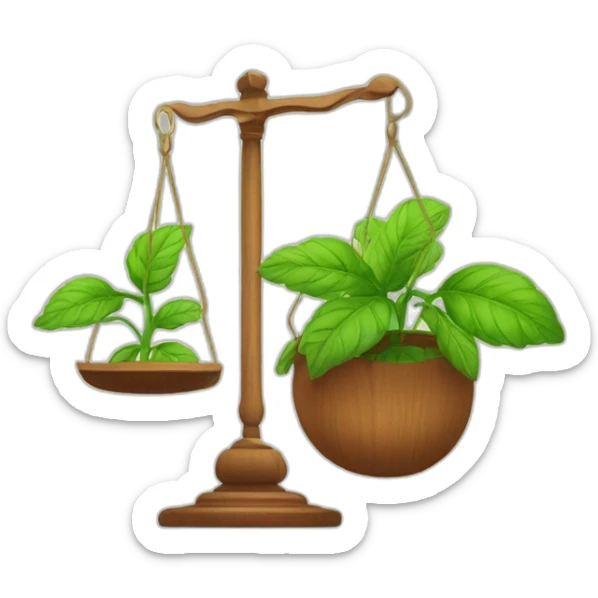 court legalize plant medicine with plant on one side to weigh sticker