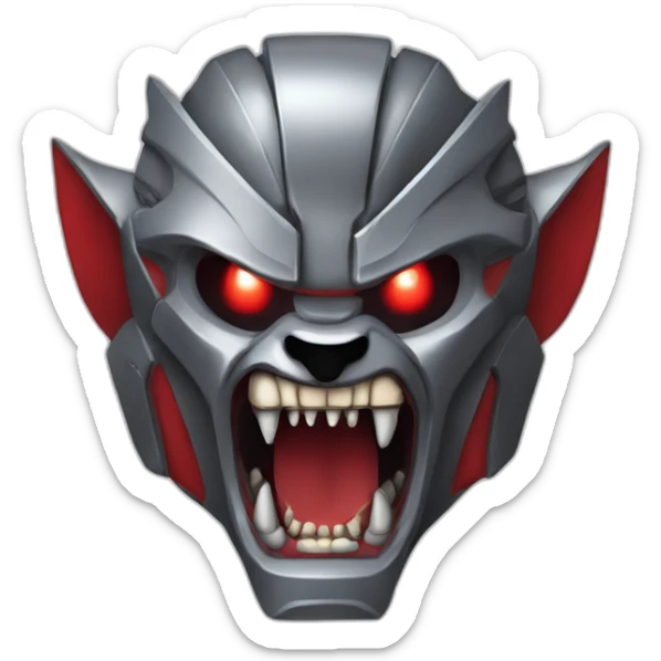 cylon-werewolf-with-big-mouth-and-red-hair-furious-fang sticker