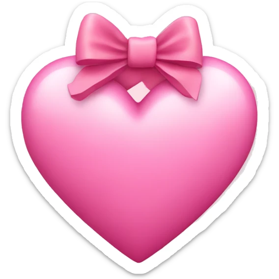 pink heart with bow sticker