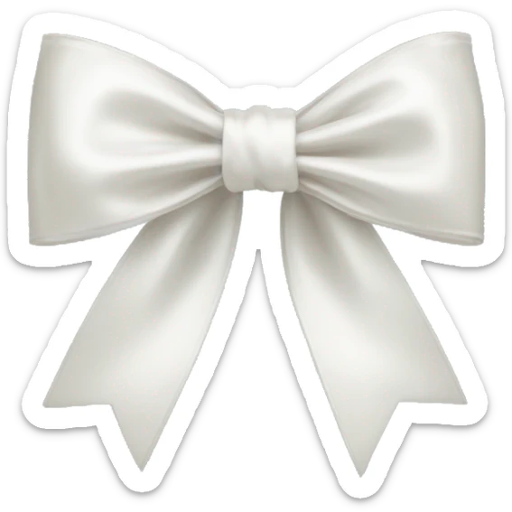 white satin bow sticker