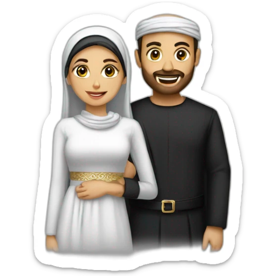 couple musulman homme noir femme arabe sticker
