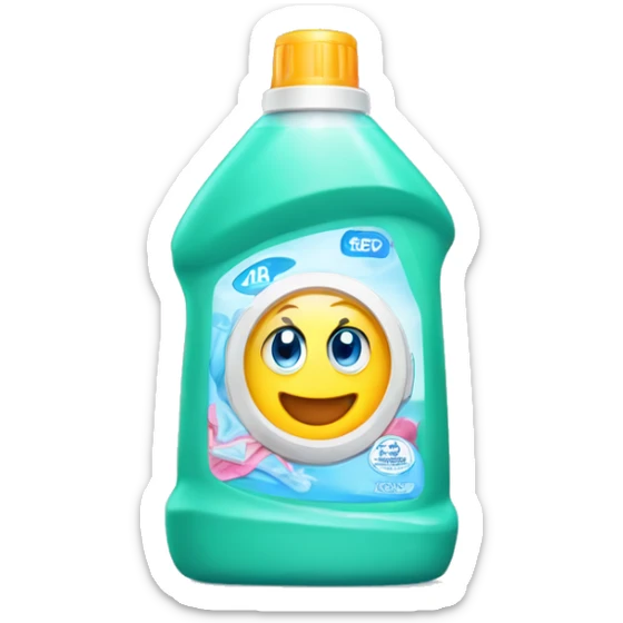 a bottle of laundry detergent, in the style of IOS emoji sticker