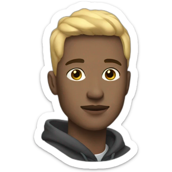 Aesthetic fair complex man with fade haircut wearing hoodie with airpods sticker