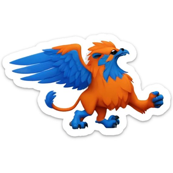 Wild Griffin in blue and Orange from Rostock beside a Football  sticker