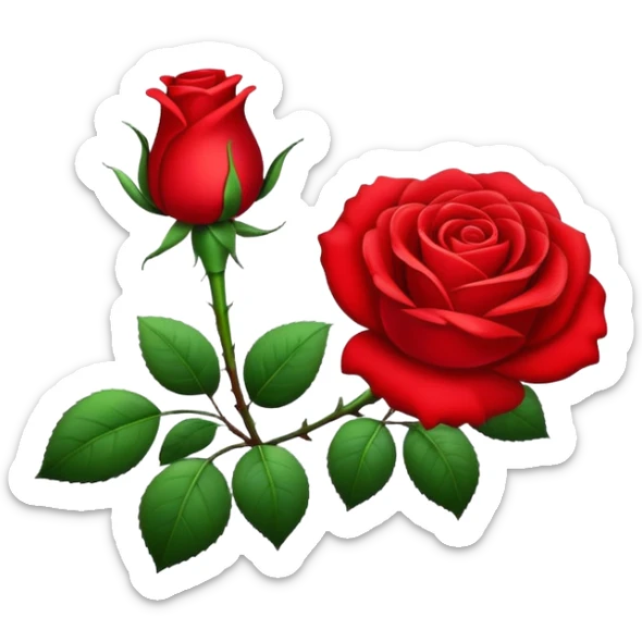 Realistic rose sticker