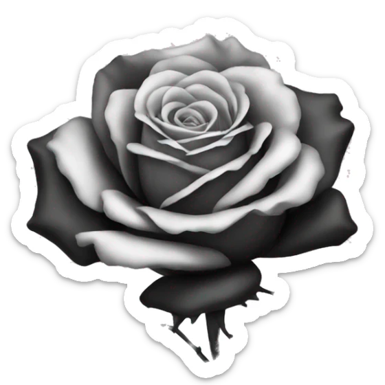 Rose black sticker