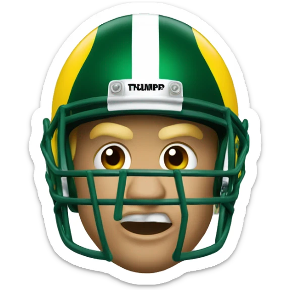 Donald Trump wearing university of Oregon football helmet sticker
