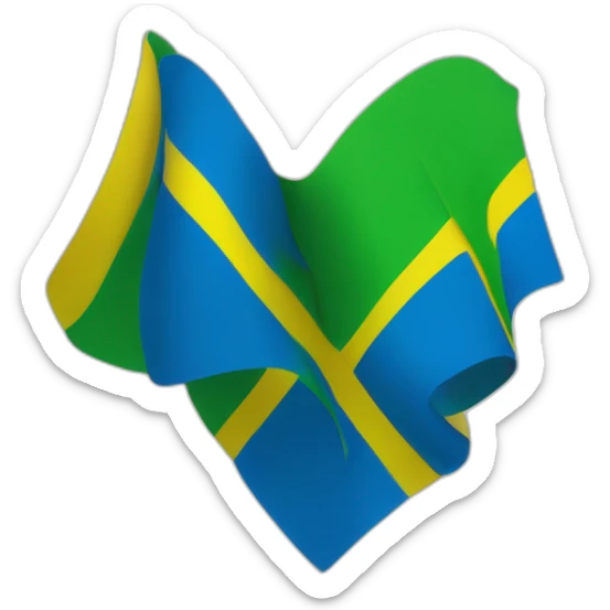 Drapeau bleu vert jaune couleur l’une au dessus de l’autre le bleu est en haut le vert au milieu le jaune en bas sticker