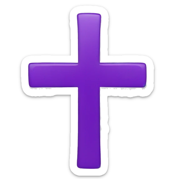 Flag emoji with a Christian cross in it in color purple sticker