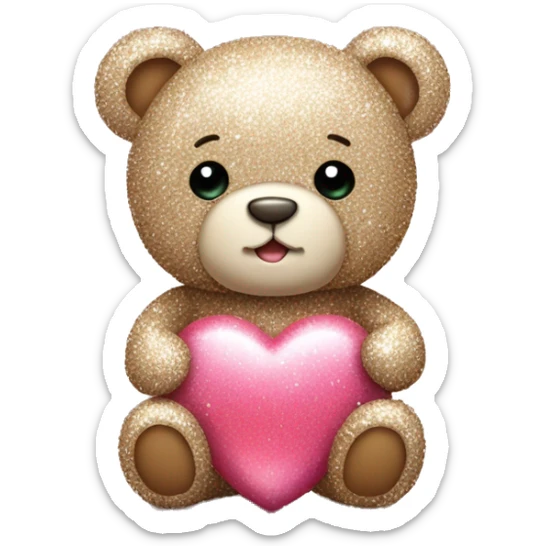 Teddy with heart and glitter cute sticker