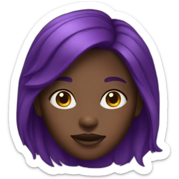 dark-skinned girl with freckles and purple hair sticker