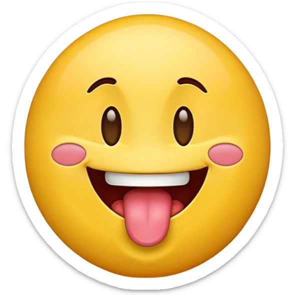 emoji with tongue out sticker