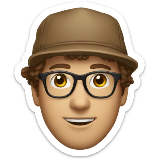 jeremy allen white from the bear with brown hair and glasses and an oregon hat on sticker