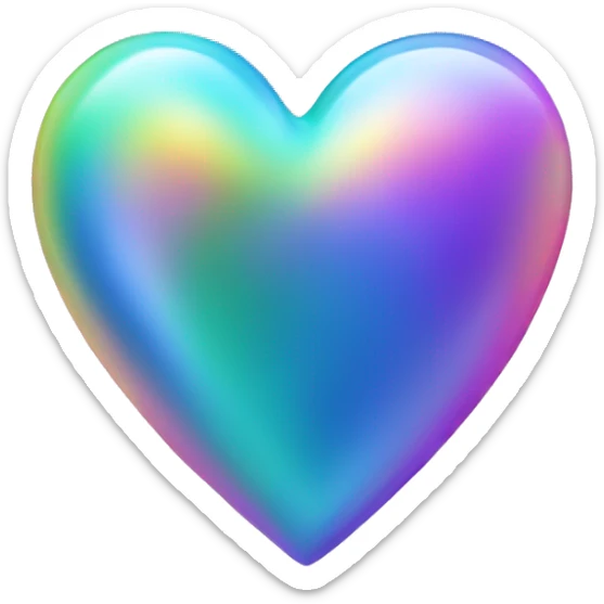 Iridescent heart sticker