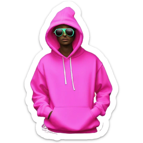 Hemp leaves Multicoloured neon person smoking wearing hoodie dancing hip hop bucket hat tropical Skater fashion aesthetic baggy clothes graphic t shirt 420 sticker