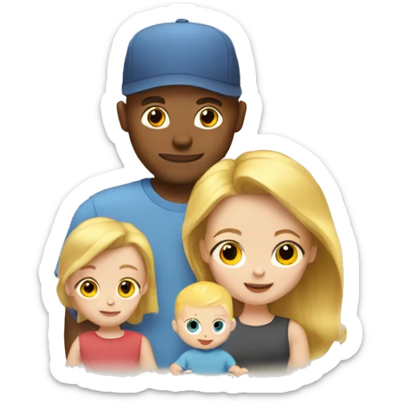 blonde father; red hair mother; blonde hair baby  sticker