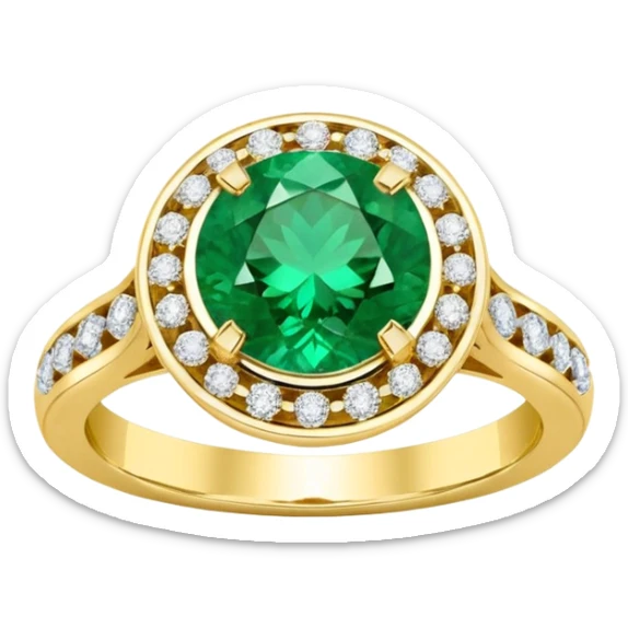 2.24ct GIA Certified Colombian Emerald & Diamond 18k Yellow and White Gold Halo Ring sticker