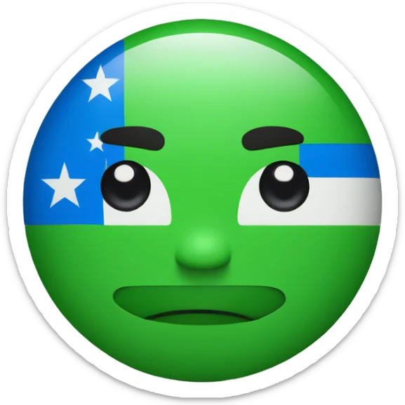 bandera como  en azul y verde con una "J" negra y sin ninguna persona  sticker