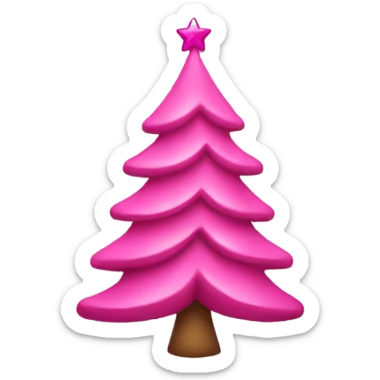 pink christmas tree sticker