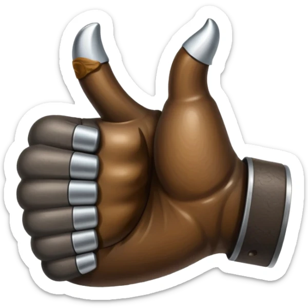 Emoji like (thumbs up) bull's hoof emoji sticker