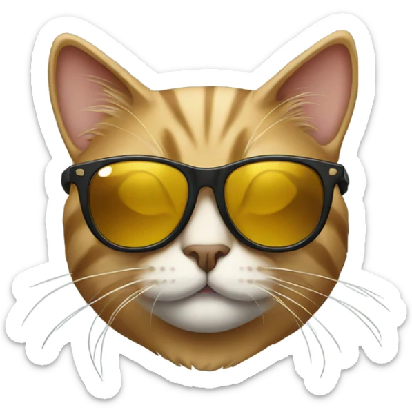 Cat with sunglasses sticker