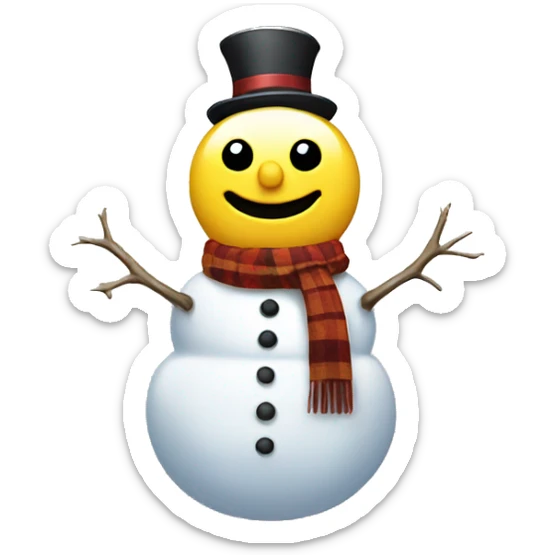 Yellow snowman sticker