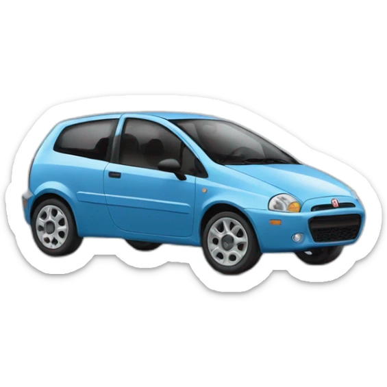 fiat punto like in the cars movie with eyes sticker
