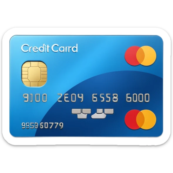 3D icon of a credit card–style corporate card, with a clear highlight in #FF3D00, minimal and high-end. sticker